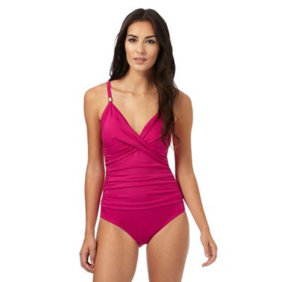 Beach Collection Pink tummy control swimsuit